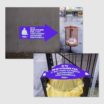 signalétique terrain avec message de prévention humouristique